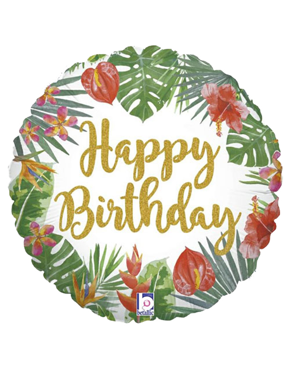 Geschenkballon Happy Birthday Flower 45cm