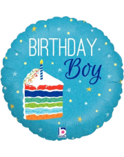 Geschenkballon Happy Birthday Cake Boy 45cm