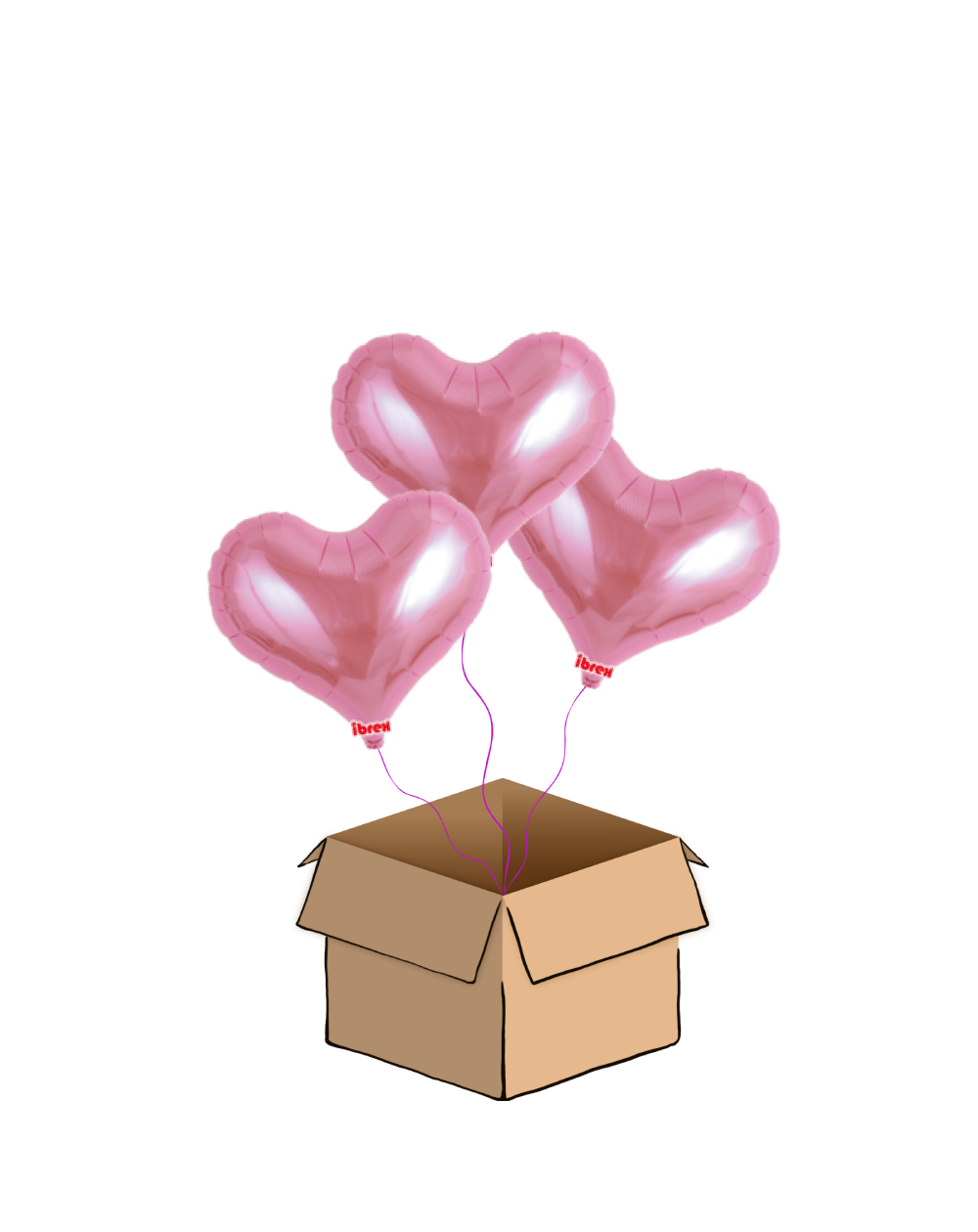Ballon-Bouquet Jelly-Hearts Rosa