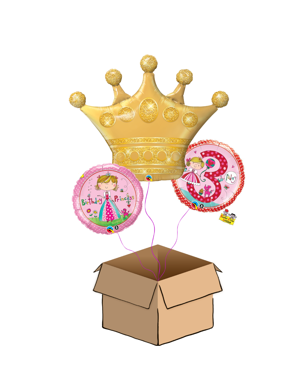 Ballon-Bouquet 3. Geburtstag Prinzessin