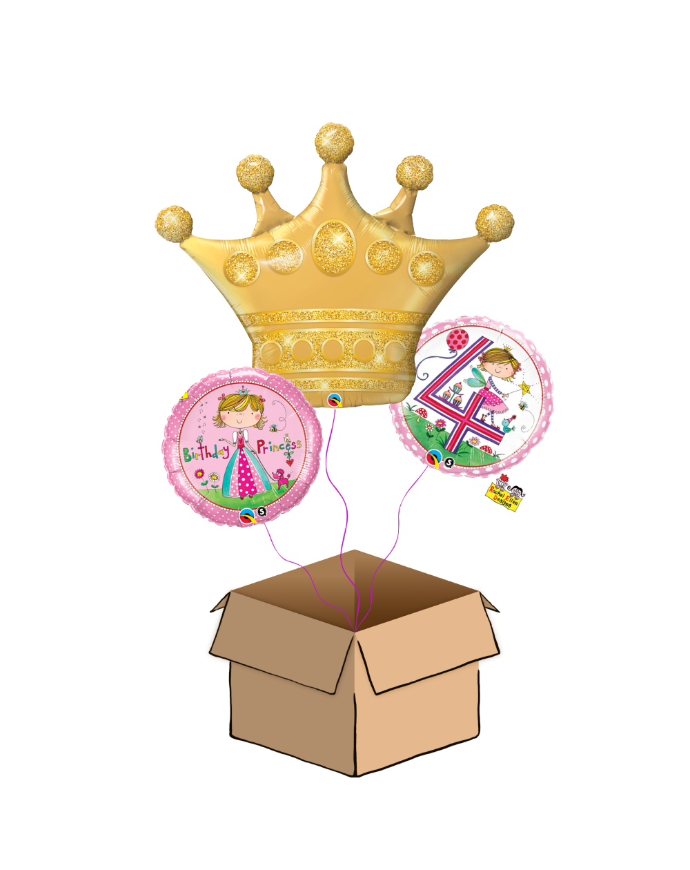 Ballon-Bouquet 4. Geburtstag Prinzessin