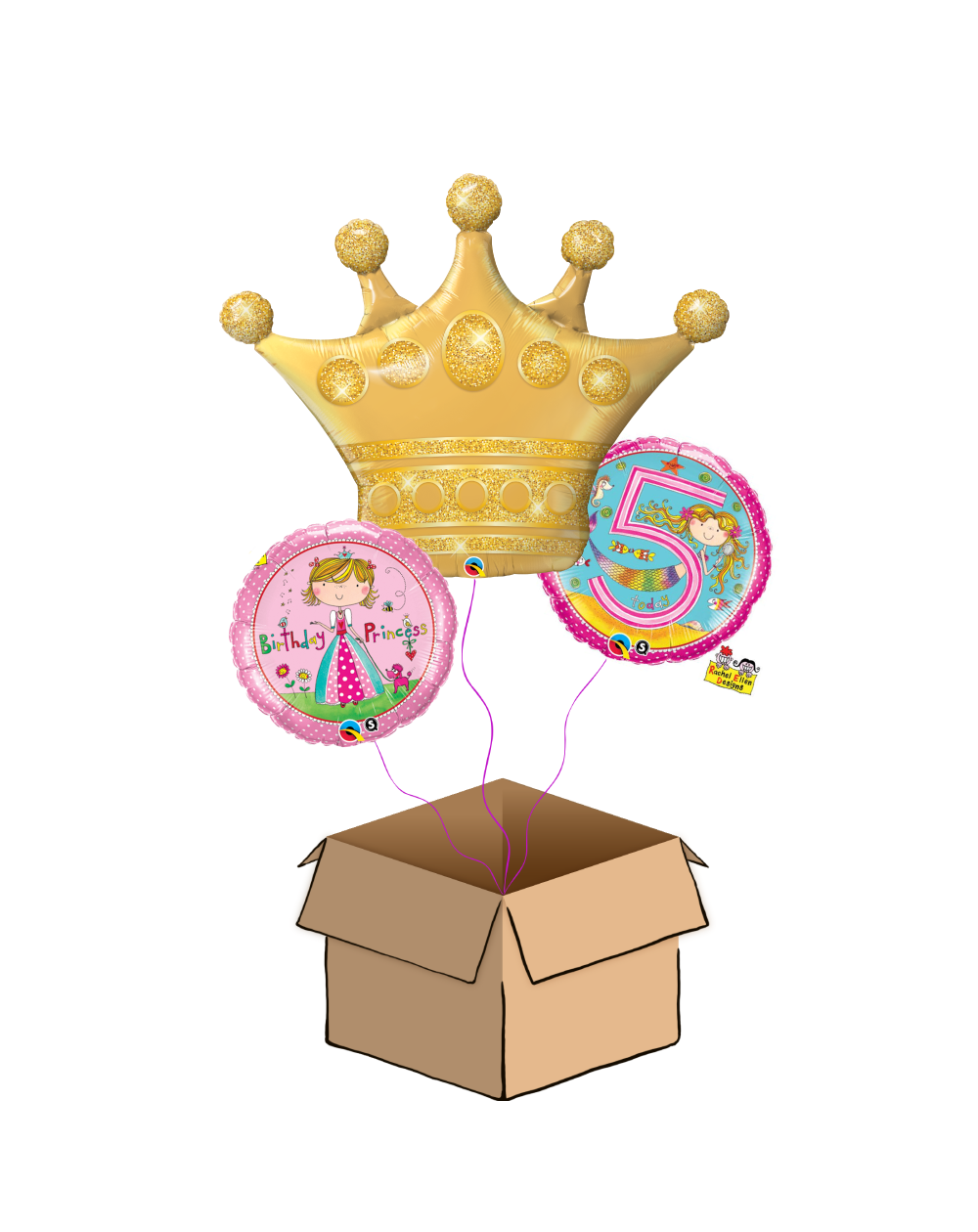 Ballon-Bouquet 5. Geburtstag Prinzessin