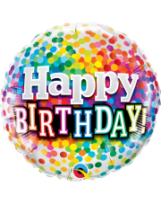 Geschenkballon Happy Birthday Konfetti 45cm