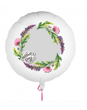 Fotoballon bedruckt mit einem Motiv zum Muttertag mit dem Text "Happy Mothers Day" auf einem Geschenkballon