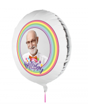 Personalisierbarer Fotoballon zum Geburtstag. Geschenkballon mit mit Regenbogen