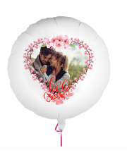 Personalisierbarer Fotoballon zum Valentinstag. Geschenkballon mit Ich liebe dich bedruckt.