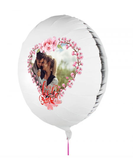 Personalisierbarer Fotoballon zum Valentinstag. Geschenkballon mit Ich liebe dich bedruckt.