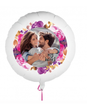 Personalisierbarer Fotoballon zum Valentinstag. Geschenkballon mit Mein Herz gehört dir bedruckt.