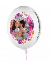 Personalisierbarer Fotoballon zum Valentinstag. Geschenkballon mit Mein Herz gehört dir bedruckt.