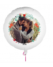 Personalisierbarer Fotoballon zum Valentinstag. Geschenkballon mit Love you to the Moon and Back bedruckt.