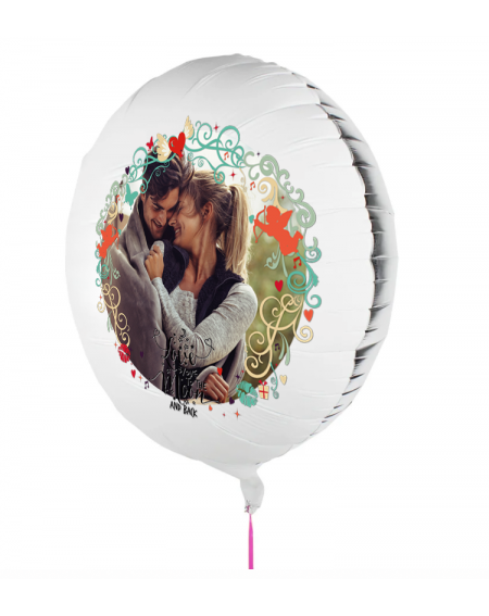 Personalisierbarer Fotoballon zum Valentinstag. Geschenkballon mit Love you to the Moon and Back bedruckt.
