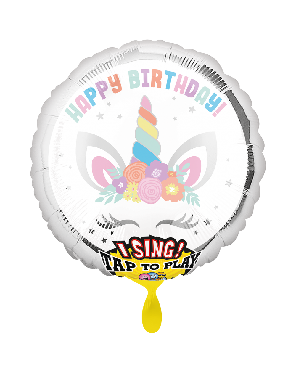 Musikballon Einhorn Birthday 71cm