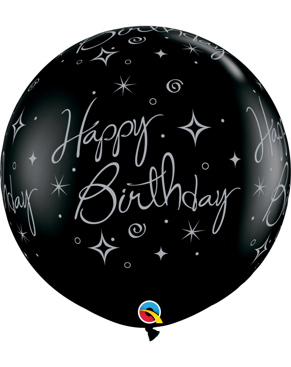Riesenballon Happy Birthday Sparkles 90cm in schwarz