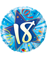 Geschenkballon 18. Geburtstag Bright blau 45cm
