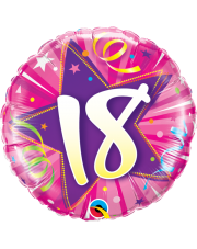 Geschenkballon 18. Geburtstag Hot Pink 45cm