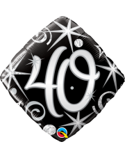 Geschenkballon 40. Geburtstag Elegant Sparkles 45cm