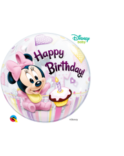 Geschenkballon Bubble Minnie 1. Birthday 55cm