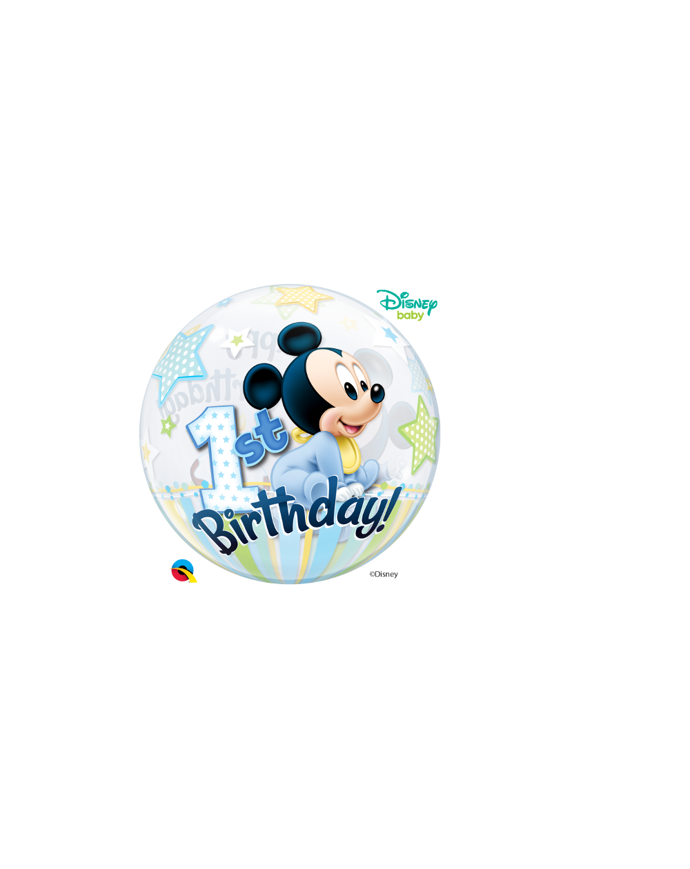 Geschenkballon Bubble Micky 1. Birthday 55cm