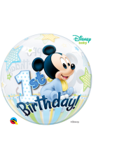 Geschenkballon Bubble Micky 1. Birthday 55cm