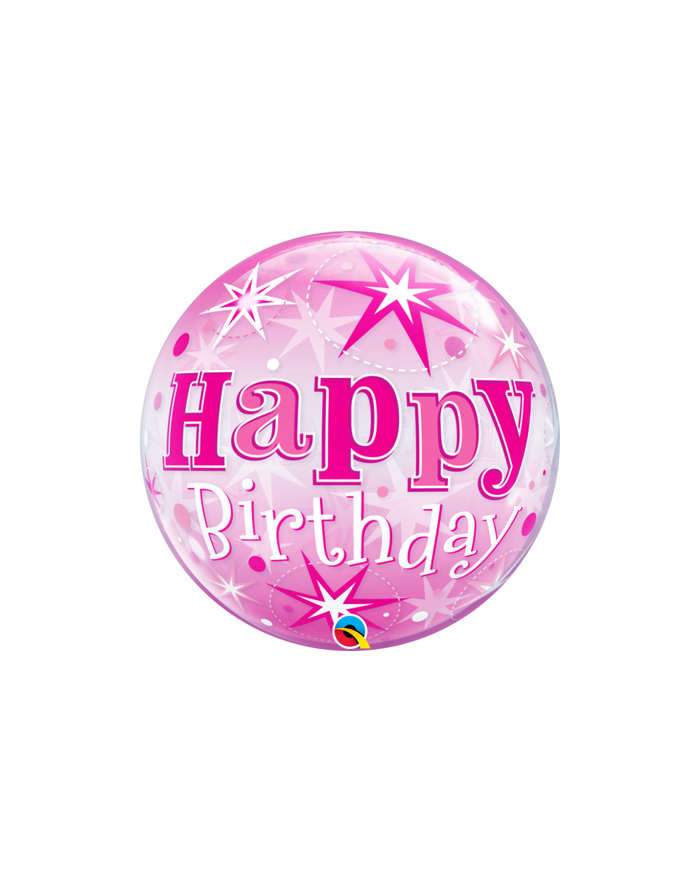 Geschenkballon Bubble Starburst pink Happy Birthday 55cm