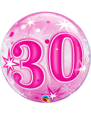 Geschenkballon Bubble Starburst 30 pink 55cm