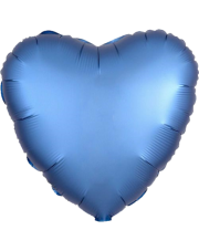 Geschenkballon Herz Satin 45cm in blau