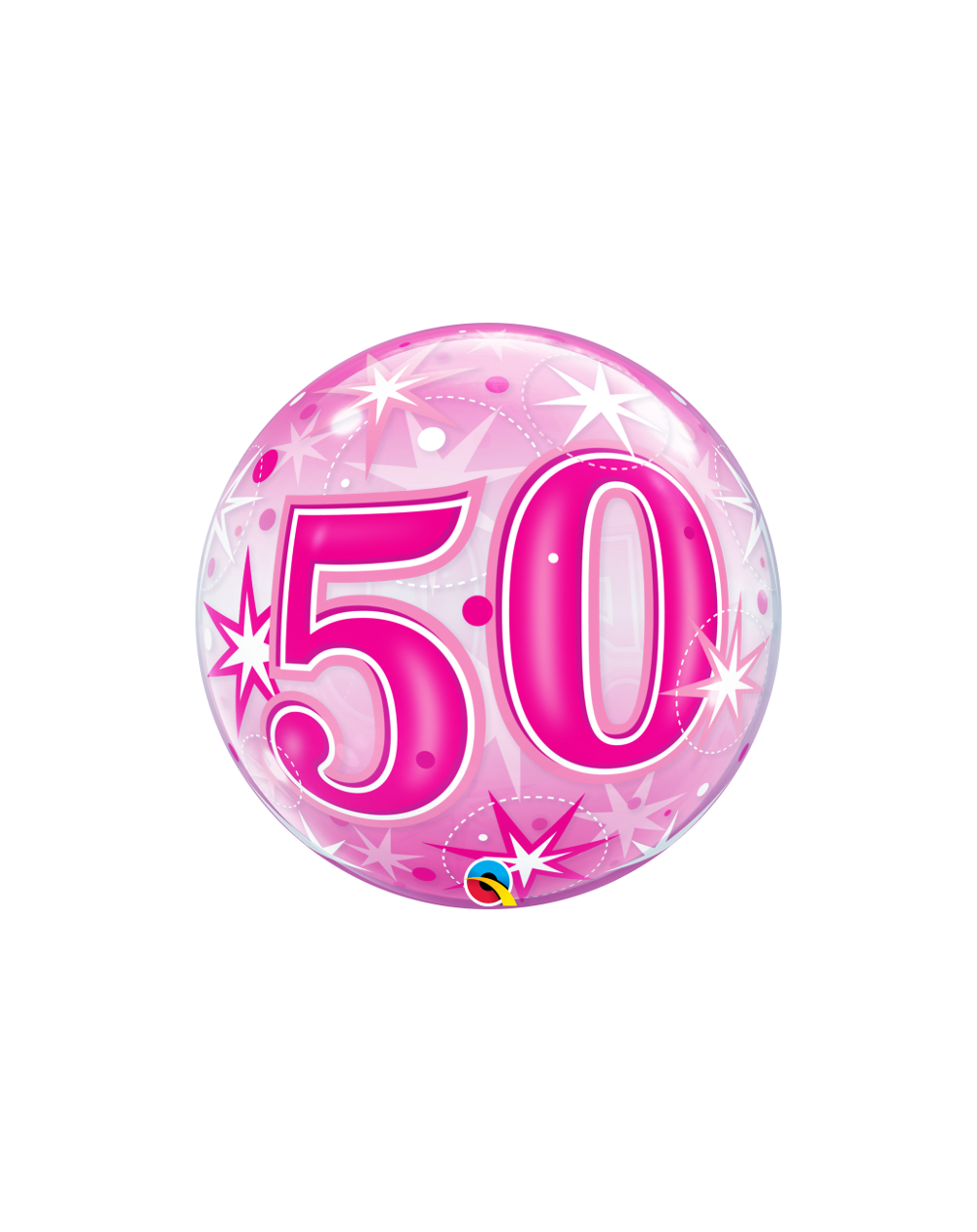 Geschenkballon Bubble Starburst 50 pink 55cm