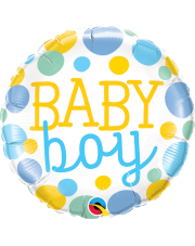 Geschenkballon Baby Boy Dots 45cm