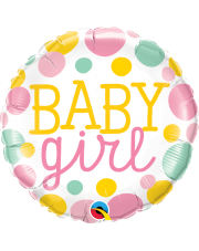 Geschenkballon Baby Girl Dots 45cm