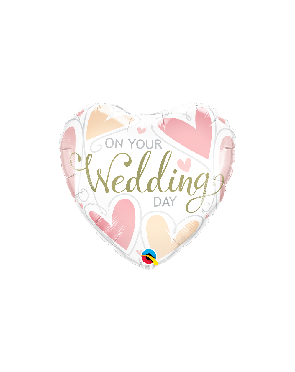 Geschenkballon On Your Wedding Day Hearts 45cm