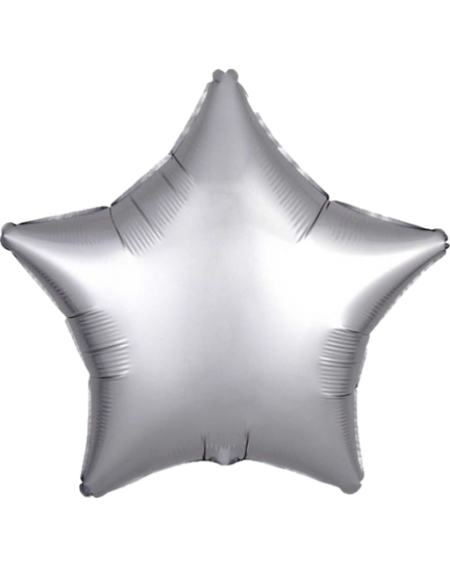 Geschenkballon Stern Satin 45cm in silber