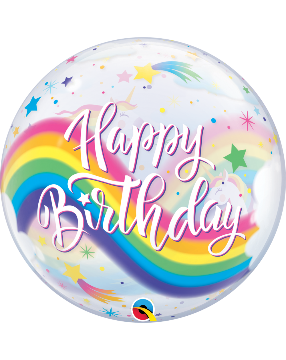 Geschenkballon Bubble Rainbow Birthday 55cm