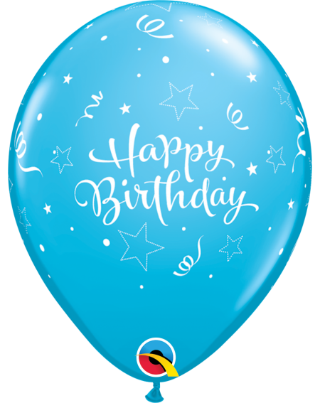 Ballon Happy Birthday Party 33cm bunt in blau