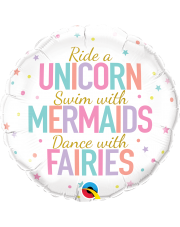 Geschenkballon Unicorn, Mermaids, Fairies 45cm