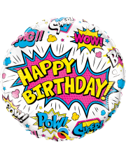 Geschenkballon Happy Birthday Comic 45cm
