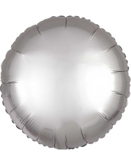 Geschenkballon Rund Satin 45cm in silber