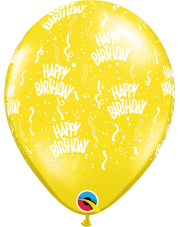 Ballon Happy Birthday Konfetti 33cm in gelb