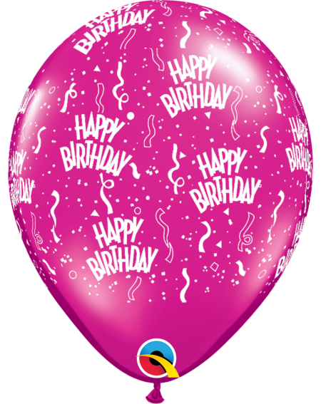 Ballon Happy Birthday Konfetti 33cm in magenta