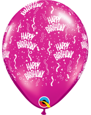 Ballon Happy Birthday Konfetti 33cm in magenta