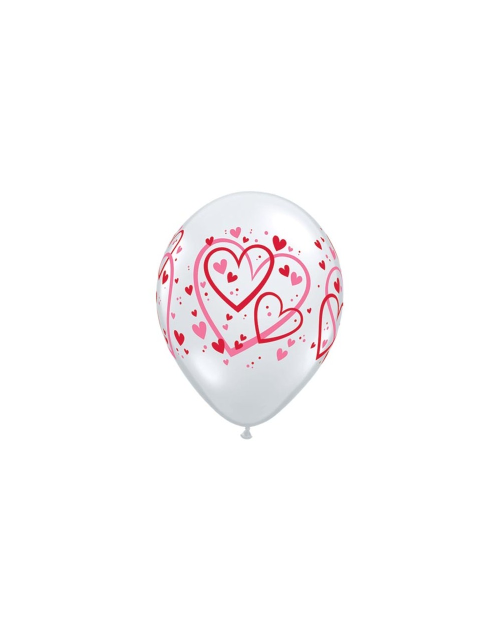 Ballon Red & Pink Hearts Transparent 33cm