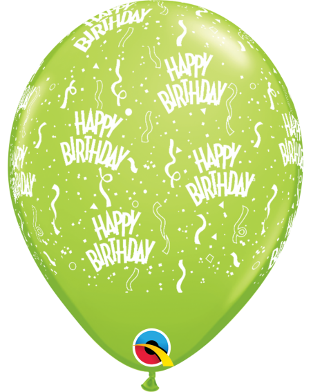 Ballon Happy Birthday Konfetti 33cm in hellgrün