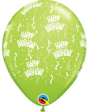 Ballon Happy Birthday Konfetti 33cm in hellgrün