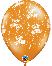 Ballon Happy Birthday Konfetti 33cm in orange