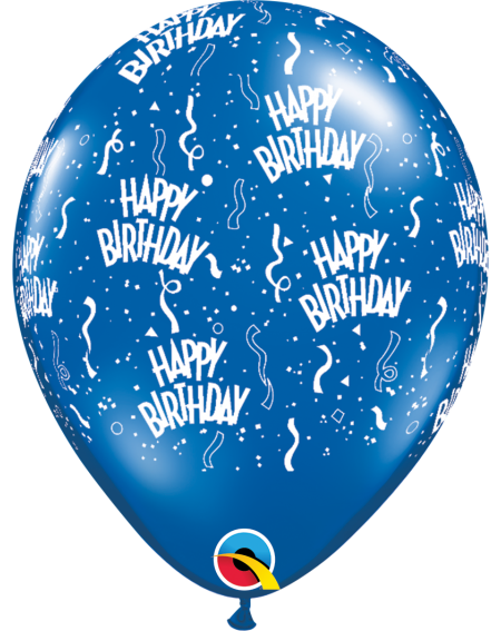 Ballon Happy Birthday Konfetti 33cm in blau