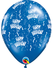 Ballon Happy Birthday Konfetti 33cm in blau