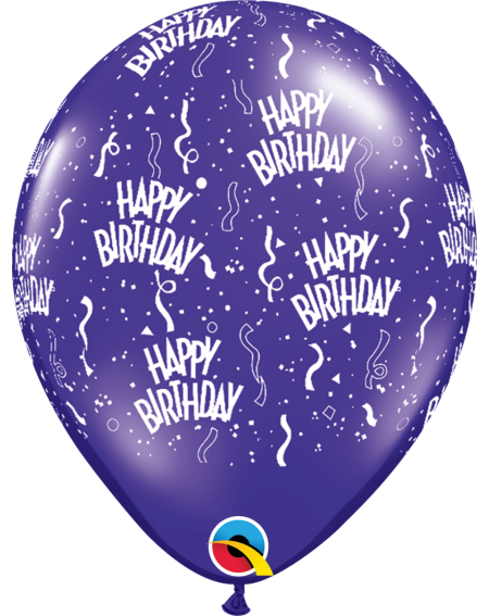 Ballon Happy Birthday Konfetti 33cm in violett
