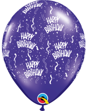 Ballon Happy Birthday Konfetti 33cm in violett