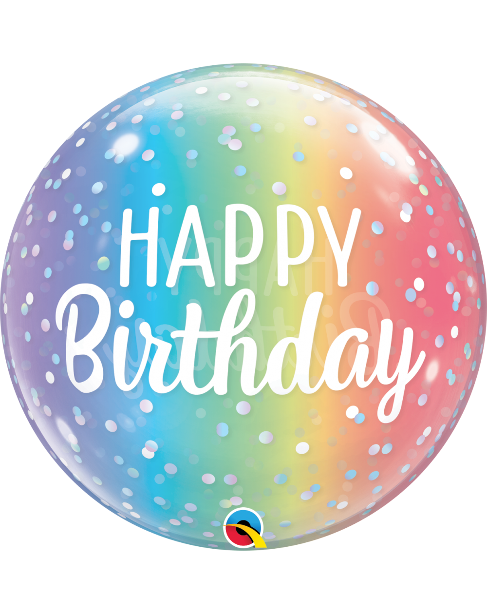 Geschenkballon Bubble Rainbow Birthday Dots 55cm