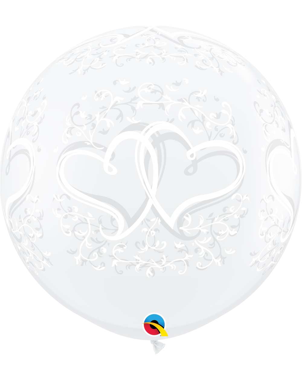 Riesenballon Entwined Hearts transparent 90cm